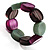 Multicoloured Stretch Resin Bracelet (Purple, Brown & Green) - view 5