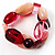 2 Strand Mixed Resin Bead Stretch Bracelet (Pink & Red) - view 2
