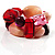 2 Strand Mixed Resin Bead Stretch Bracelet (Pink & Red) - view 4