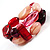 2 Strand Mixed Resin Bead Stretch Bracelet (Pink & Red)