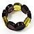 Multicoloured Stretch Resin Bracelet (Lemon, Brown & Black) - view 3
