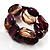 2 Strand Mixed Resin Bead Stretch Bracelet (Lilac, Purple & Beige) - view 2