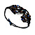 Wood Suede Cord Beaded Bracelet (Black & Blue) - view 4