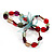 Beaded Flex Bracelet Set (Red, Green, Beige & Purple) - view 4