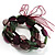 Beaded Flex Bracelet Set (Green, Beige & Purple) - view 2
