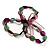 Beaded Flex Bracelet Set (Green, Beige & Purple) - view 3