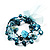 3 Strand Shell Flex Bracelet Set (Aqua Blue) - view 2
