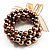 3 Strand Chocolate-Coloured Beaded Flex Bracelet