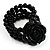 Black Rose Bead Flex Bracelet - view 3