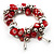 Red Glass And Metal Bead Stretch Bracelet - view 2