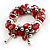 Red Glass And Metal Bead Stretch Bracelet - view 3