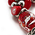 Red Glass And Metal Bead Stretch Bracelet - view 4