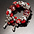 Red Glass And Metal Bead Stretch Bracelet - view 5