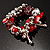 Red Glass And Metal Bead Stretch Bracelet - view 7