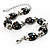 Black Enamel Crystal Ladybug Bracelet
