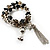 3-Strand Flex Bead Charm Bracelet (Black&Silver) - view 2