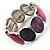 Enamel Oval Stretch Fashion Bracelet (Violet, Purple&Pink) - view 3