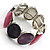 Enamel Oval Stretch Fashion Bracelet (Violet, Purple&Pink) - view 5