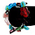 Multi-Coloured Beaded Glass Floral Flex Bracelet - view 3