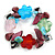 Multi-Coloured Beaded Glass Floral Flex Bracelet