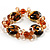 Amber Coloured Gold Foil Glass Bead Bracelet - view 3
