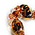 Amber Coloured Gold Foil Glass Bead Bracelet - view 4