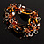 Amber Coloured Gold Foil Glass Bead Bracelet - view 7