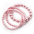 3 Strand Pink Glass Pearl Flex Bracelet (6mm, 10mm) - view 5