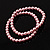 3 Strand Pink Glass Pearl Flex Bracelet (6mm, 10mm) - view 8