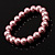 3 Strand Pink Glass Pearl Flex Bracelet (6mm, 10mm) - view 9