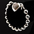 Rhodium Plated Bead Heart Charm Bracelet - view 7