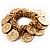 Gold Tone Coin Link Flex Bracelet - view 4