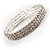 Silver Tone Diamante Stretch Fashion Bracelet (Crystal Clear) - view 9