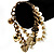 2 Strand Faux Pearl Charm Bracelet (White&Antique Gold) - view 7