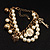 2 Strand Faux Pearl Charm Bracelet (White&Antique Gold)