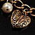 2 Strand Faux Pearl Charm Bracelet (White&Antique Gold) - view 9