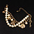 2 Strand Faux Pearl Charm Bracelet (White&Antique Gold) - view 3