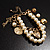 2 Strand Faux Pearl Charm Bracelet (White&Antique Gold) - view 5