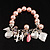 Pink Plastic Bead Charm Flex Bracelet
