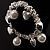 Silver Tone Faux Pearl And Heart Charm Flex Bracelet - view 6