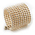 10 Strand Imitation Pearl Flex Cuff Bracelet (Light Cream) - view 4