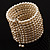 10 Strand Imitation Pearl Flex Cuff Bracelet (Light Cream) - view 8
