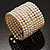 10 Strand Imitation Pearl Flex Cuff Bracelet (Light Cream)