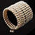 10 Strand Imitation Pearl Flex Cuff Bracelet (Light Cream) - view 5