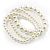 3 Strand White Glass Pearl Flex Bracelet  (6mm, 10mm) - view 9