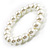 3 Strand White Glass Pearl Flex Bracelet  (6mm, 10mm) - view 8