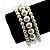 3 Strand White Glass Pearl Flex Bracelet  (6mm, 10mm) - view 7