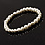 3 Strand White Glass Pearl Flex Bracelet  (6mm, 10mm) - view 6