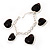 Silver Tone Black Heart Charm Bracelet - view 2