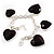 Silver Tone Black Heart Charm Bracelet - view 4